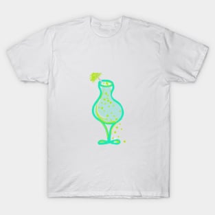 GREEN PARTY GLASS WITH BUBBLES T-Shirt